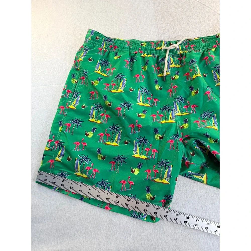 Polo Ralph Lauren Mens Green Tropical Flamingo Swim Trunks 1XB NWT 711777325001
